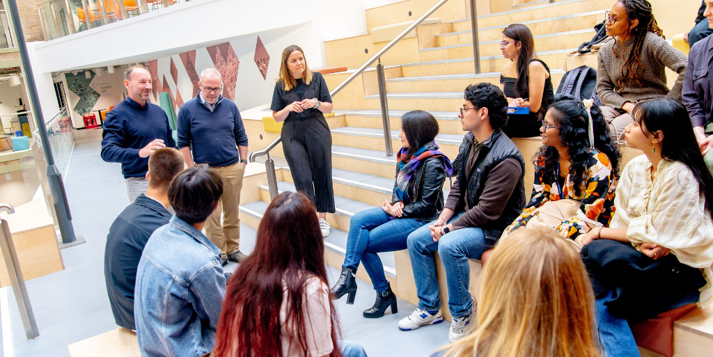 iLab students talk with Rob Wood and Academic Leads