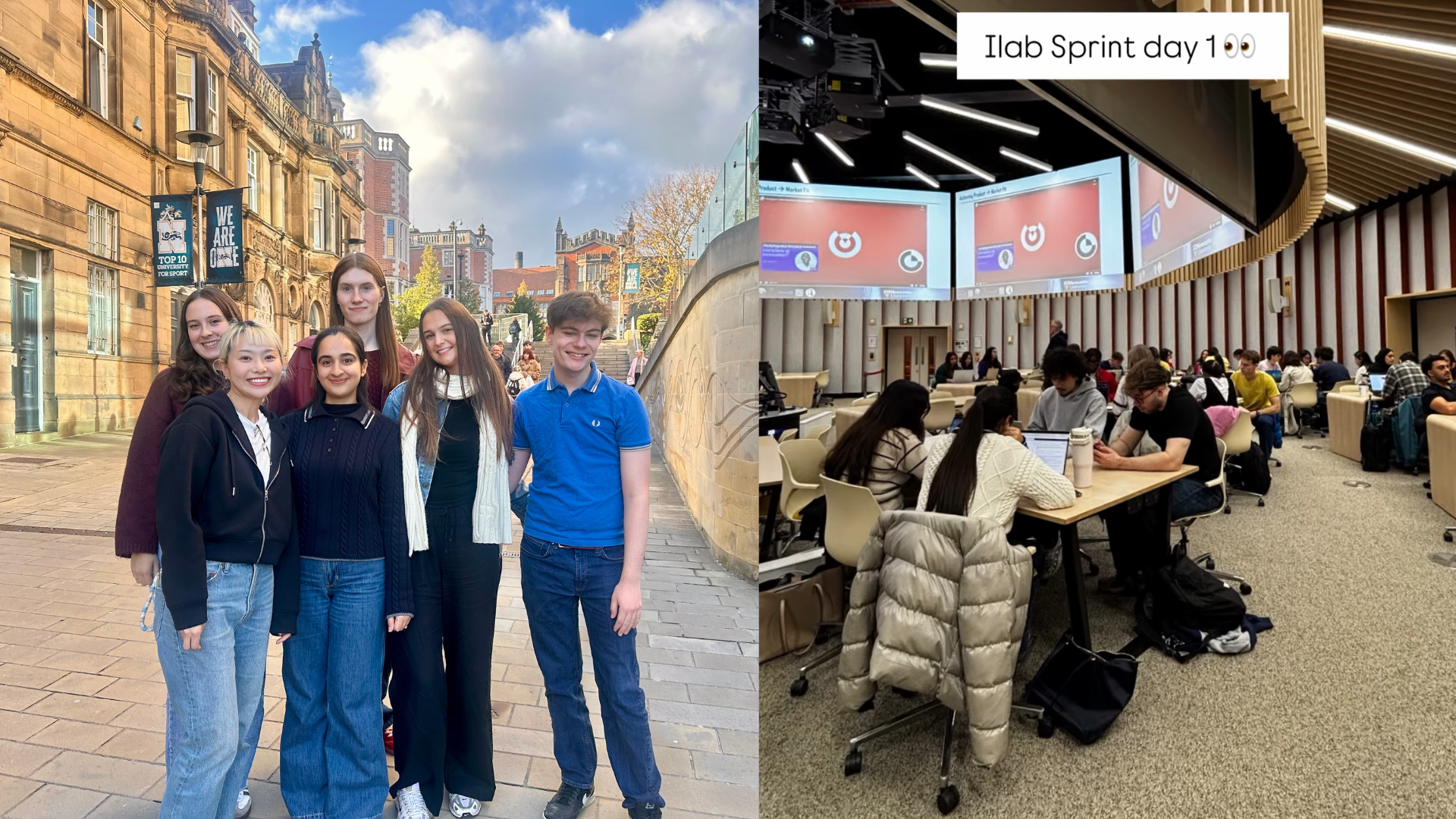 Gurleen with other Student Content Creators, image of classroom for iLab Sprint Day 1