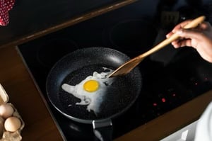 Egg being fried