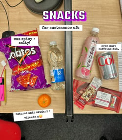 Snacks on the desk