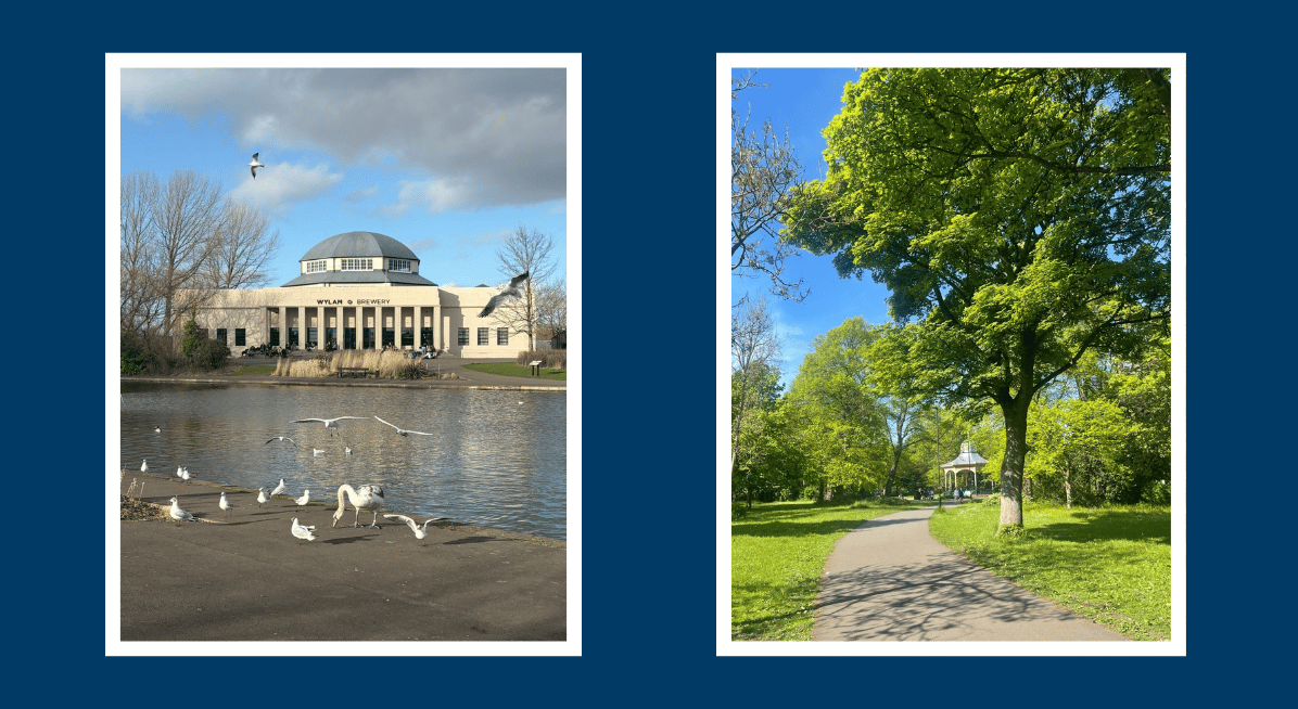 Two images of Exhibition Park