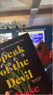 The front cover of the book Speak of the Devil at the books launch
