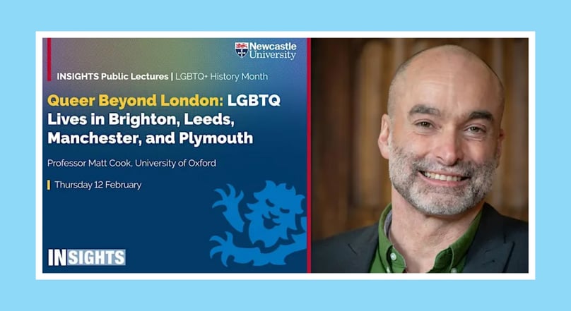 Event poster for an INSIGHTS public lecture featuring Professor Matt Cook.