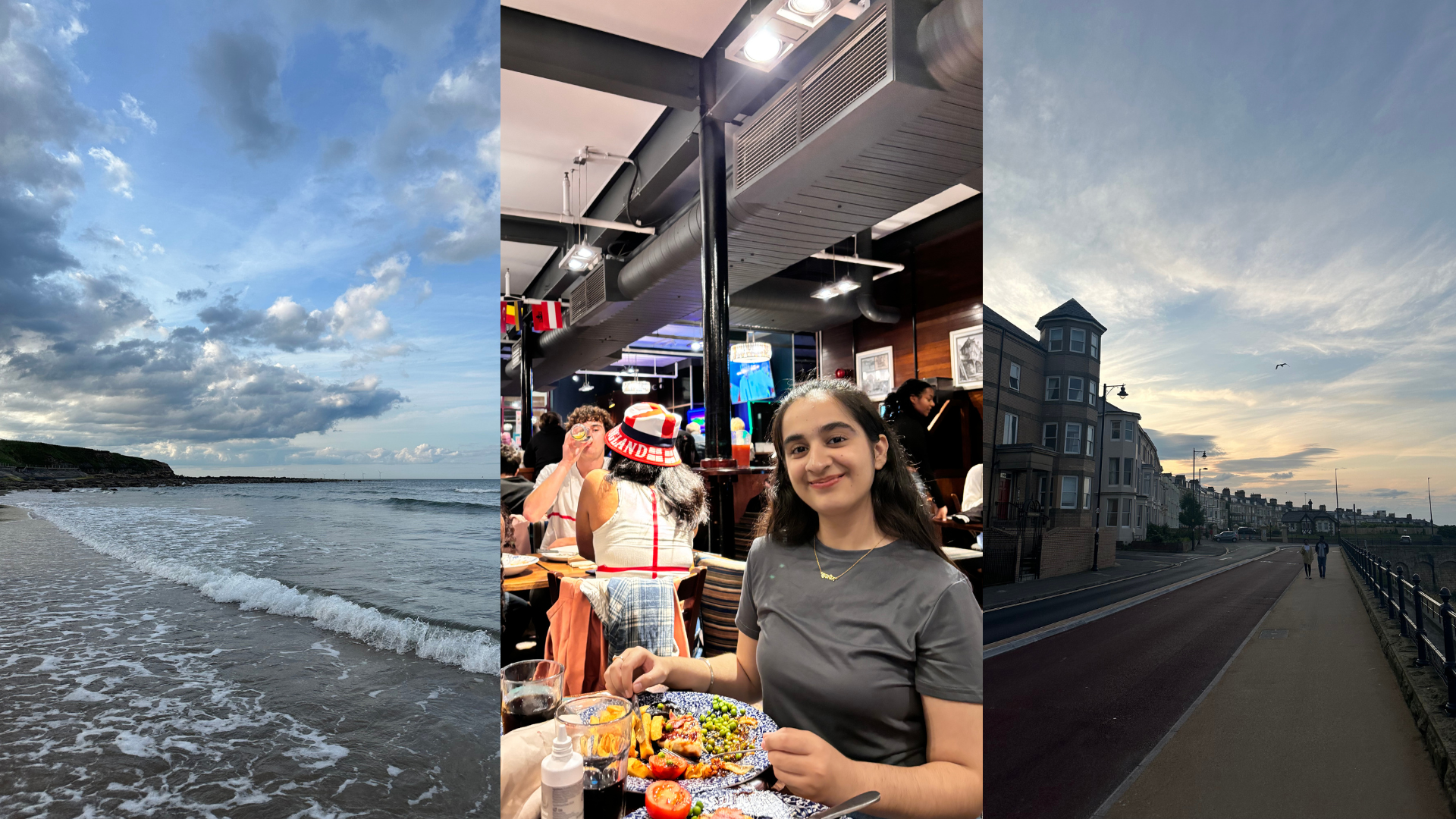 Gurleen in Tynemout and out in restaurant