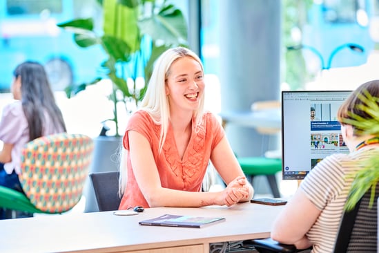 Kings Gate Level 1 Student at helpdesk