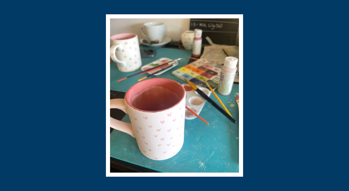 Painted mug at Pottery Painting