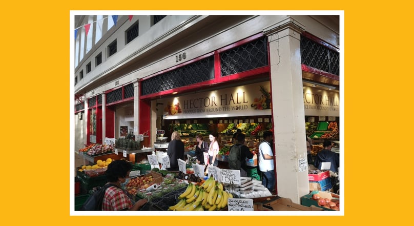 image of Hector Hall fruit and veg shop in the Grainger market